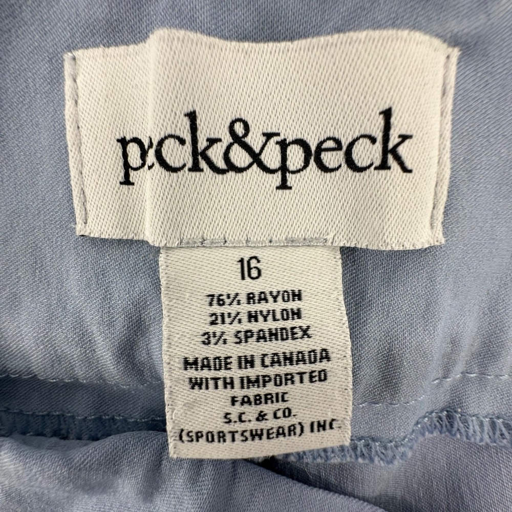 Peck & Peck Bermuda Shorts Womens 16 Blue Stretch Coastal Modest Slimming Panel - Picture 3 of 10